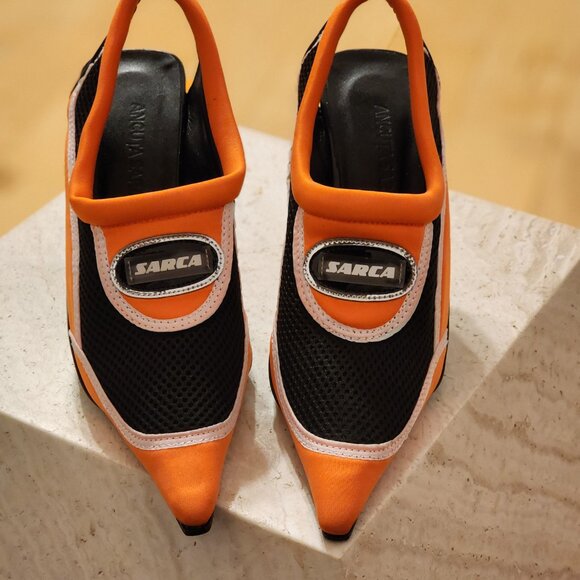 ANCUTA SARCA aqua slingback heels Sz 40 Never worn - Picture 2 of 9